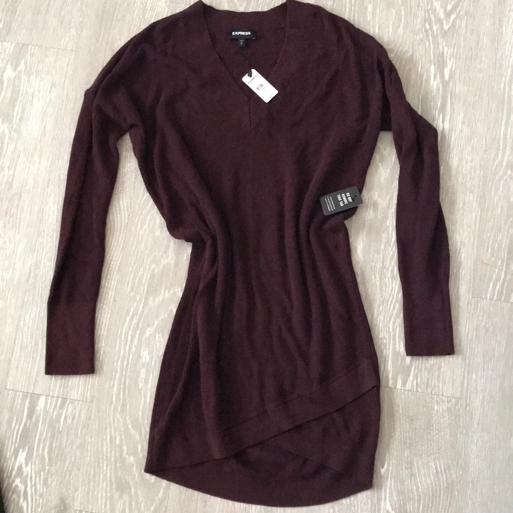 Express tulip wrap midi sweater dress NWT